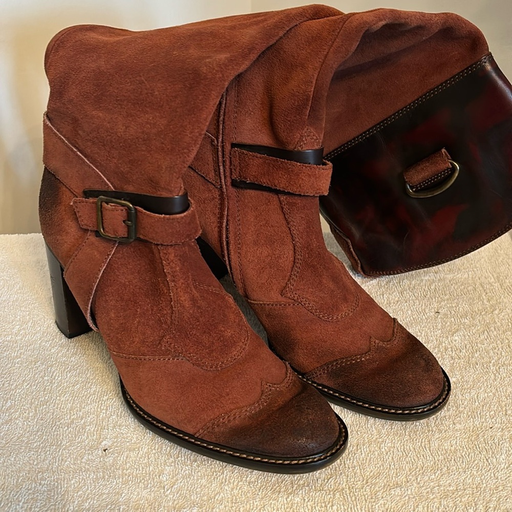 Bruni Brown Suede/Leather Boots